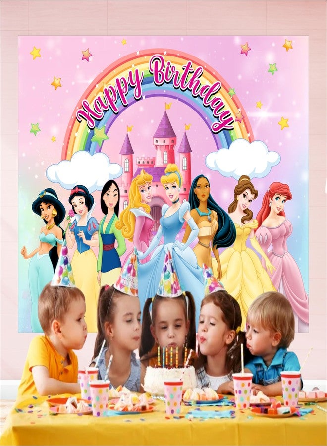 Party Baazaar Princess Birthday Backdrop 5x4 Ft | Backdrops for Decoration | Birthday Decoration Backdrop | Banner for Kids Theme Party - Image 4
